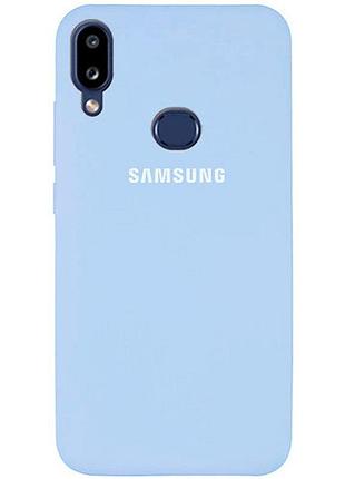 Чохол silicone case для samsung premium a10s lilac cream (11) блакитний