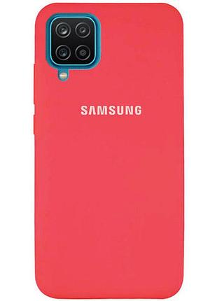 Чохол silicone case для samsung premium a12 camelia (15) світло-червоний