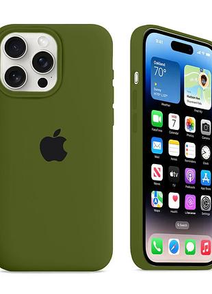 Чохол kassel silicone full case protective для iphone 16 pro max з мікрофіброю зелений army green