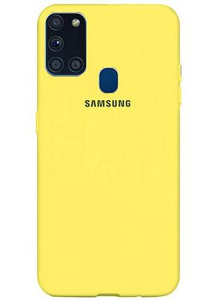 Чехол silicone case для samsung premium a21s yellow (20) желтый