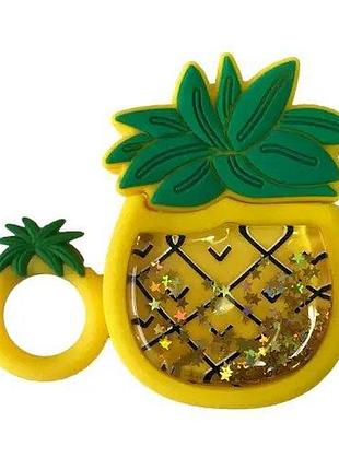 Чехол case 3d для airpods pineapple (22) ананас блестки