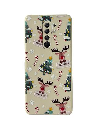 Чехол новогодний tpu для xiaomi redmi 9 (09) елка merry christmas белый