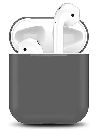 Чехол silicone case slim для airpods dark gray (29) темно серый