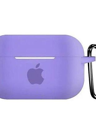 Чехол для airpods pro logo silicone case с карабином (30) lilac лиловый