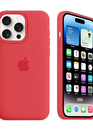 Чехол kassel silicone full case protective для iphone 16 pro max с микрофиброй красный raspberry