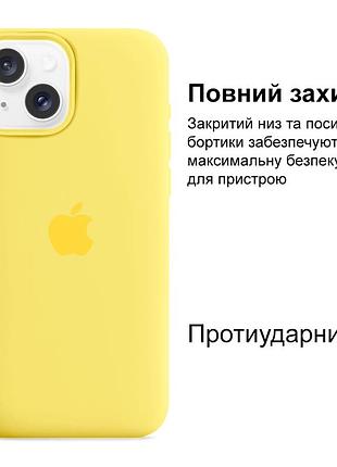 Чехол kassel silicone full case protective для iphone 14 с микрофиброй желтый canary yellow 2