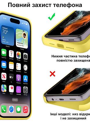Чехол kassel silicone full case protective для iphone 14 с микрофиброй желтый canary yellow 6