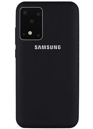 Чехол silicone case для samsung premium s20 ultra black (03) черный