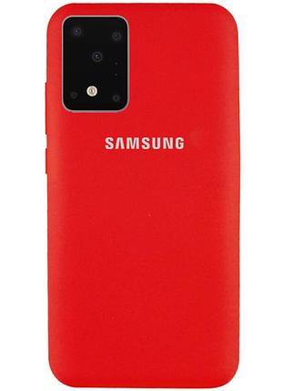 Чехол silicone case для samsung premium s20 ultra red (01) красный