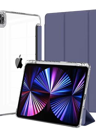 Чехол soft-touch smart case для ipad air 11 m2 2024 защита от ударов с микрофиброй внутри лаванда серый