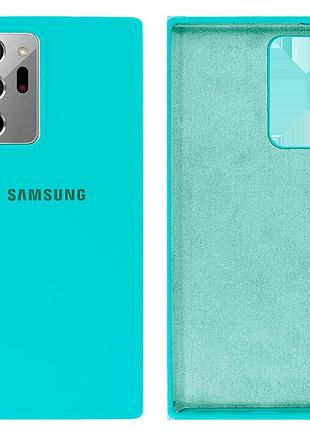 Чехол силиконовый full противоударный premium для samsung note 20ultra (2) sea blue морская волна