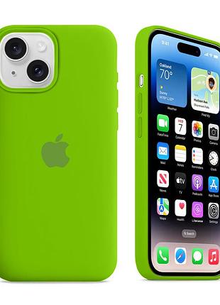Чехол kassel silicone full case protective для iphone 14 с микрофиброй зеленый green