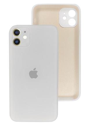 Чехол silicone case full camera protective для iphone 11 white белый