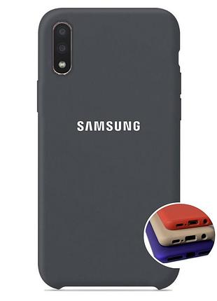 Чехол silicone full case для samsung a01 (29) dark grey темно серый