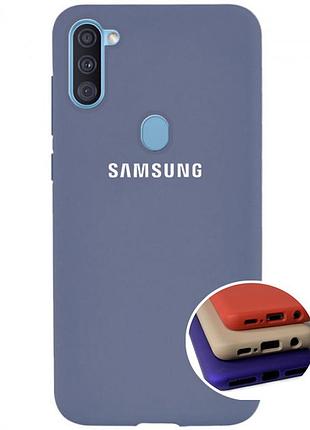 Чехол silicone full case для samsung m11 (17) lavander grey лавандово серый