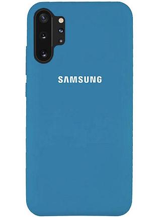 Чехол silicone case для samsung premium note 10 plus azure (10) синий