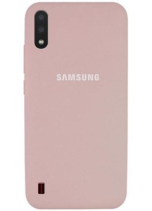 Чохол silicone case для samsung premium a01 pink sand (18) пудра