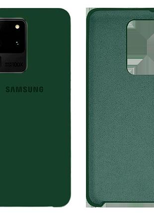 Чохол силіконовий full протиударний premium для samsung s20 ultra (22) dark green темно-зелений