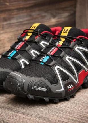 Кроссовки мужские salomon speedcross 3 черные / красные, саломон спидкросс, саламон, кросівки2 фото