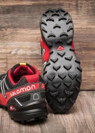 Кроссовки мужские salomon speedcross 3 черные / красные, саломон спидкросс, саламон, кросівки5 фото