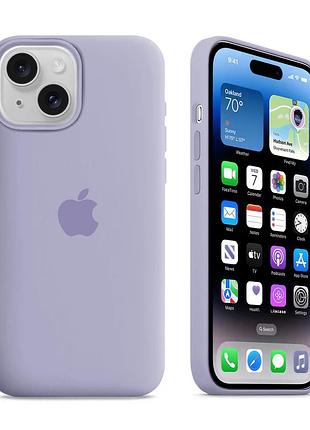 Чехол kassel silicone full case protective для iphone 14 с микрофиброй фиолетовый light lilac