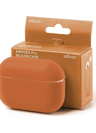 Чехол silicone case color box для airpods 1/2 - brown
