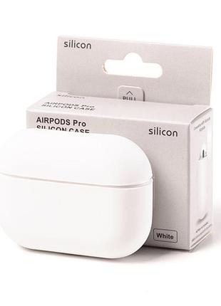 Чехол silicone case color box для airpods 1/2 - white