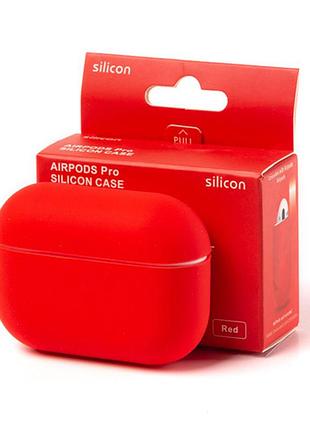 Чехол silicone case color box для airpods 1/2 - red