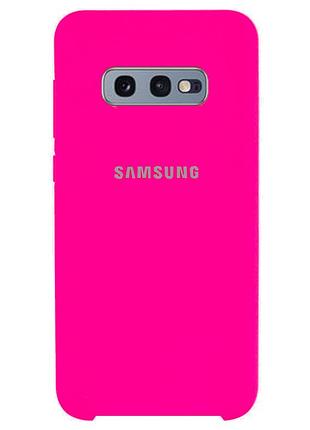 Чехол silicone case для samsung premium s10e shiny pink (21) ярко розовый