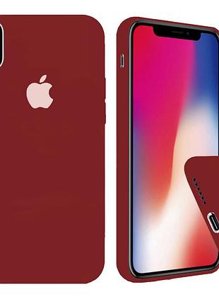Чохол silicone full case для iphone xs max product red темно-червоний