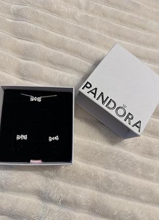 Pandora підвіска та сережки sparkling bow