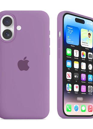 Чехол kassel silicone full case protective для iphone 16 с микрофиброй фиолетовый blueberry
