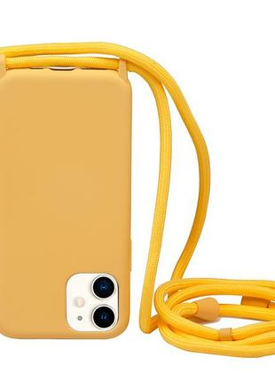 Силіконовий чохол на шнурку crossbody для iphone 12 (02) yellow жовтий