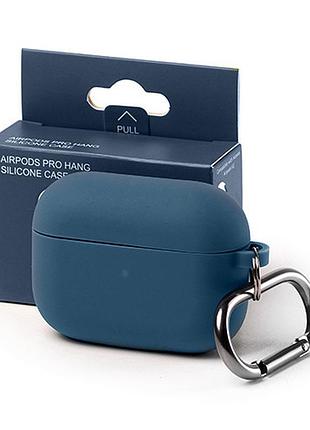 Силиконовый чехол для airpods pro противоударный с карабином pacific green