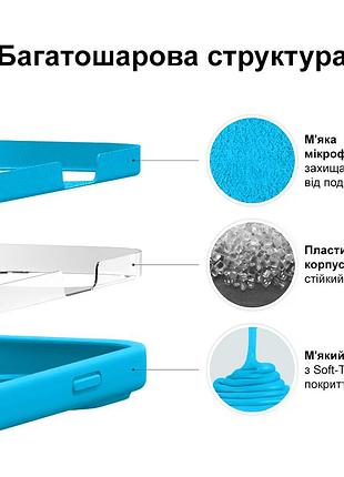 Чехол kassel silicone full case protective для iphone 14 pro с микрофиброй синий blue 3