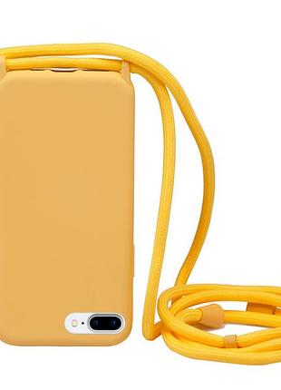 Силиконовый чехол на шнурке crossbody для iphone 8 plus (02) yellow желтый