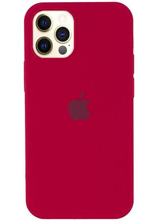 Чехол silicone full case для iphone 13 pro rose red (23) бордовый