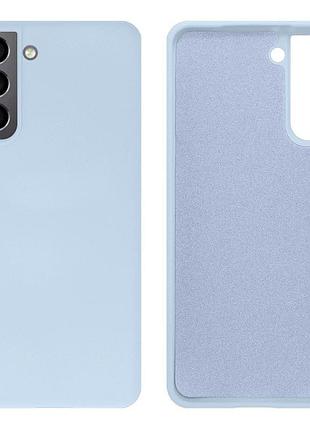 Чехол silicone case camera protective для samsung s22 (11) голубой lilac cream