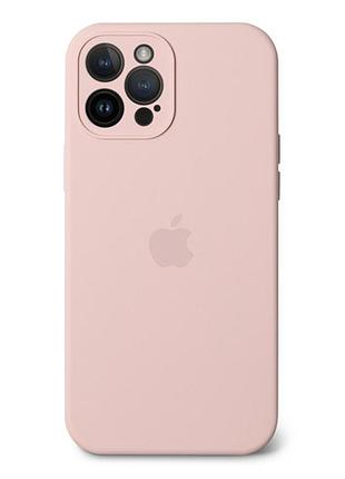 Чехол silicone case full camera protective для iphone 15 - pink sand