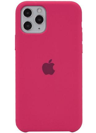 Чохол silicone case для iphone 11 pro rose red бордовий