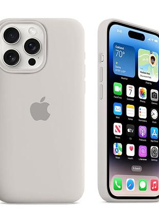Чохол kassel silicone full case protective для iphone 14 pro max з мікрофіброю слонова кістка stone