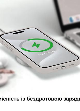 Чехол kassel silicone full case protective для iphone 14 pro max с микрофиброй слоновая кость stone 8