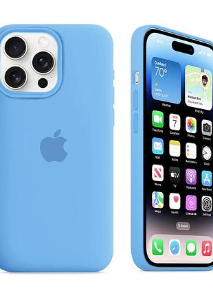 Чохол kassel silicone full case protective для iphone 14 pro з мікрофіброю синій azure
