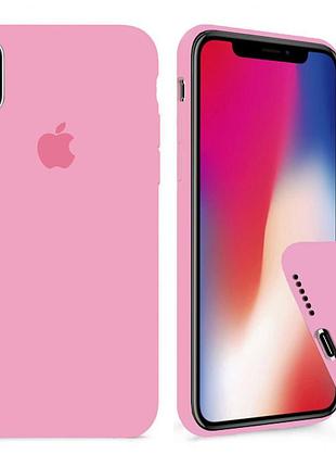 Чехол silicone full case для iphone x/xs light pink розовый