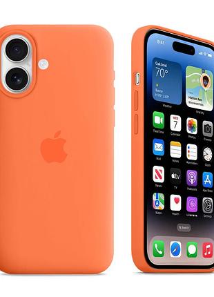 Чохол kassel silicone full case protective для iphone 16 з мікрофіброю жовтогарячий apricot