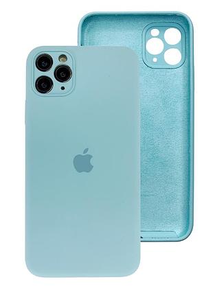 Чохол silicone case full camera protective для iphone 12 pro sea blue бірюза