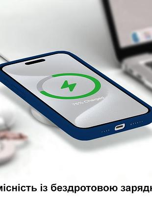 Чехол kassel silicone full case protective для iphone 16 pro с микрофиброй темно-синий deep navy 8