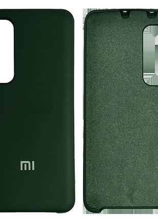 Чехол силиконовый full противоударный premium для xiaomi mi note10 (22) dark green тёмно-зелёный