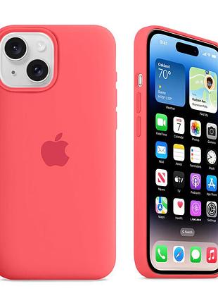 Чехол kassel silicone full case protective для iphone 14 с микрофиброй коралловый coral