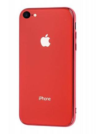 Чохол скляний glass case для iphone 7 (01) red червоний